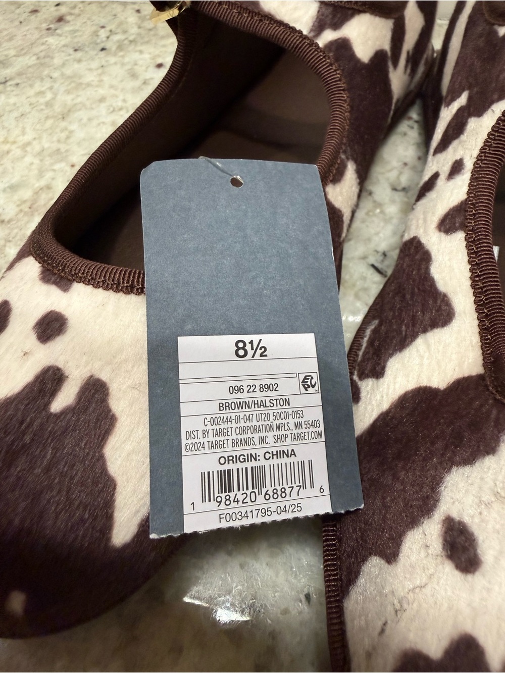 Universal Thread Brown & White Cowprint Mary Jane Shoes Size 8 NWOT or 8 1/2 NWT - Picture 11 of 16